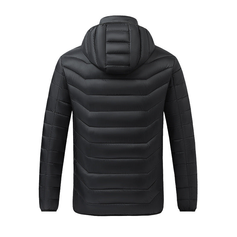 “USB Heated Jacket – 4-Zone Electric Winter Coat with Adjustable Temperature, Cold-Proof Heating Cotton Clothing”